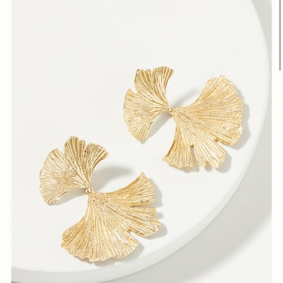 Anthropologie Jewelry - Anthropologie Ginko Leaf Drop Earrings